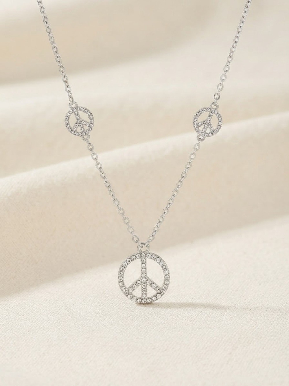 Silver Peace Sign Pendant Necklace - Women's Jewelry